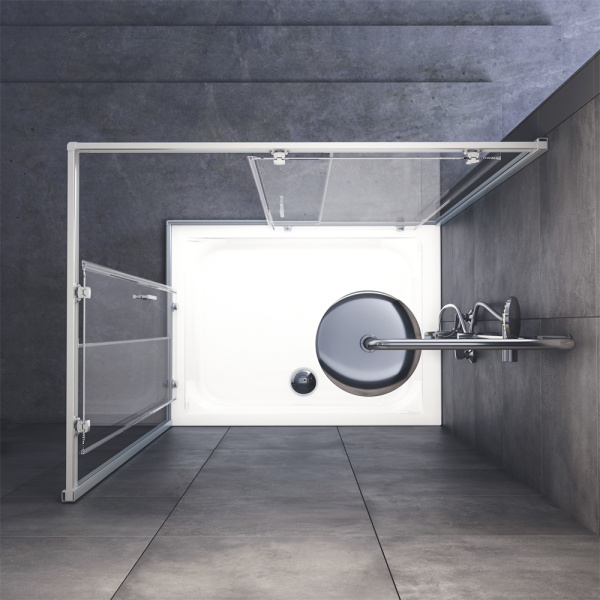 W90G-404-120290-MT Gem Twin Slide 120x90. Душевое ограждение AM.PM,120x90, профиль мат хром, стекло прозрачное