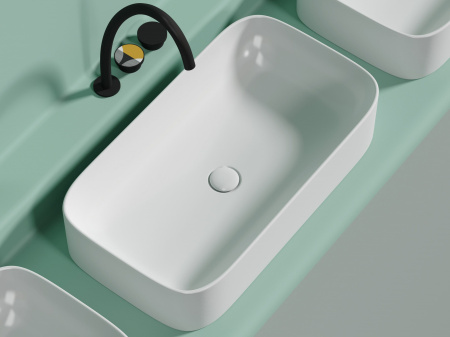 Умывальник чаша накладная прямоугольная Ceramicanova Element 705*380*150мм, белый матовый, CN6054MW