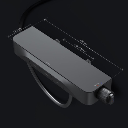 F8F10522 Func Cмеситель для душа AM.PM, кнопочный с полкой, с изливом, черный