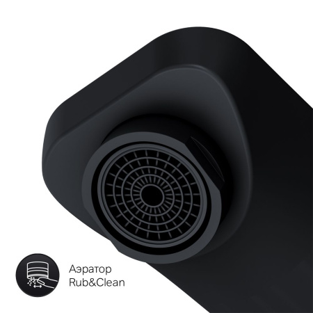 F90A72222 Gem Смеситель для умывальника AM.PM монтируемый в стену, чёрный