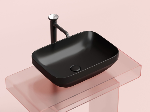 Умывальник чаша накладная прямоугольная Ceramicanova Element 500*359*145мм, черный матовый, CN6055MB