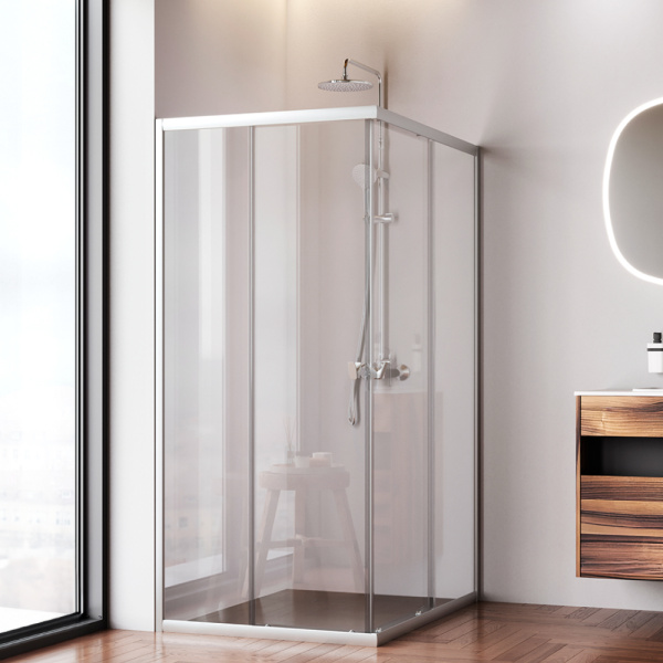W87G-403-12090-MT Sunny Душевое ограждение AM.PM прямоугольное, раздвижн двери 120x90 серебро,стекло прозрачн