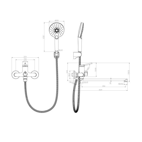 Смеситель Lemark Minima LM3851C универсальный