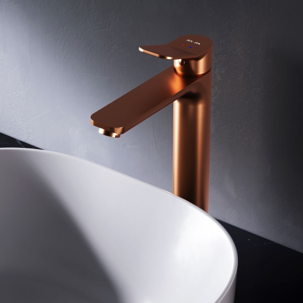 F85A92044 X-Joy Смеситель для умывальника AM.PM высокий, роз. золото