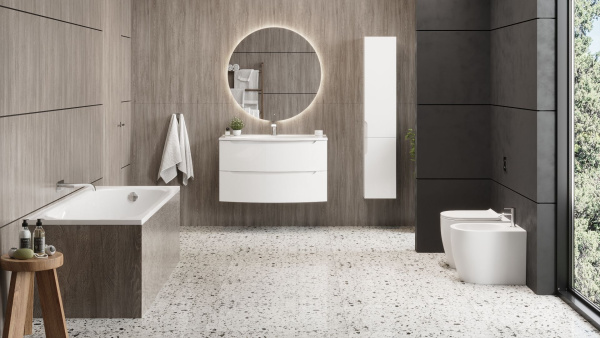 Тумба под умывальник Belux подвесная Ганновер 110-02, белый глянцевый