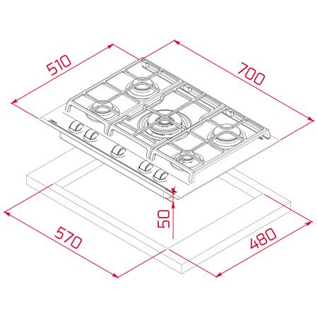 Газовая варочная панель TEKA GZC 75330 XBN LB 112570106