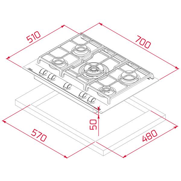 Газовая варочная панель TEKA GZC 75330 XBC BK (E4) 112570173