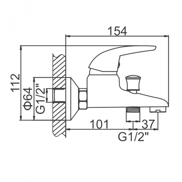 Смеситель для ванны Ledeme H38-B L3038-B