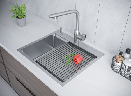 Мойка Paulmark KRONER-PRO 59 PM705951-BS 510х590х200 мм, нержавеющая сталь, нержавеющая сталь