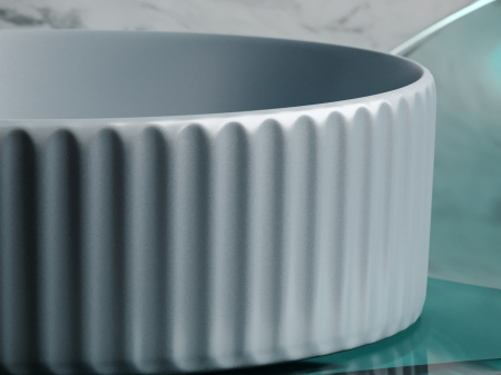 Умывальник чаша накладная круглая Ceramicanova Element 360*360*115мм, серо-голубой матовый, CN6057MHL