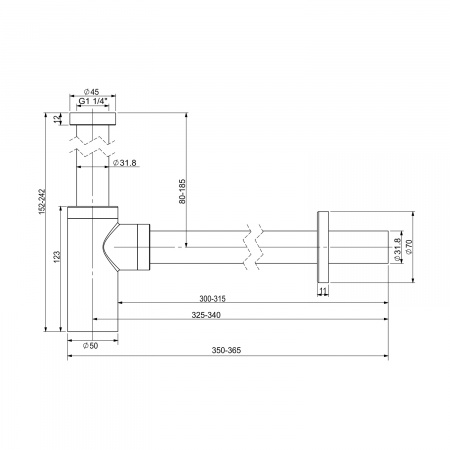 Сифон для раковины Wellsee Drainage System 182107000, латунь, розовое золото