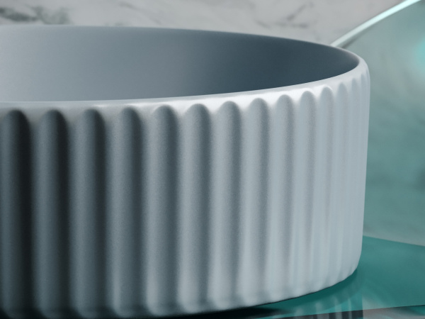 Умывальник чаша накладная круглая Ceramicanova Element 360*360*115мм, серо-голубой матовый, CN6057MHL