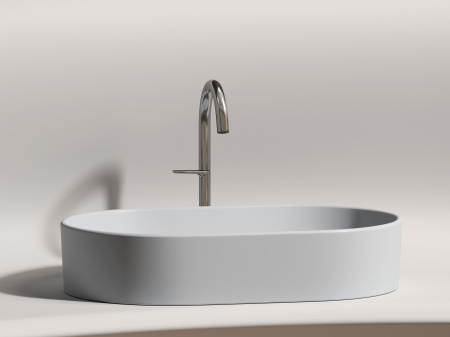 Умывальник чаша накладная овальная Ceramicanova Element 608*385*122мм, Серый матовый, CN6048MSG