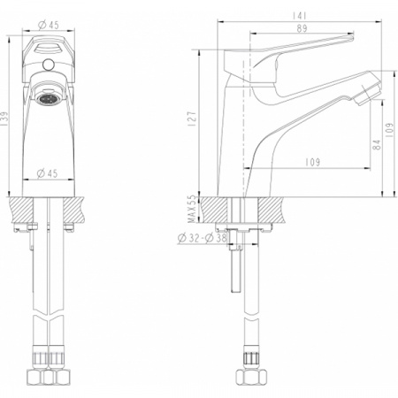 Смеситель для умывальника Bravat Eco-D F193158C