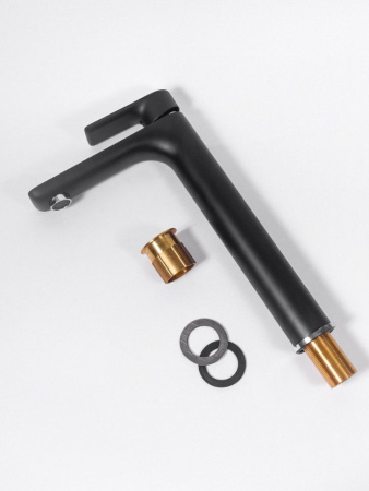 Cмеситель для раковины Высокий Hansberge H2099 Черный хром