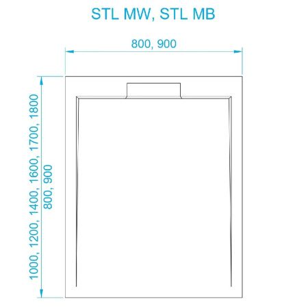 Душевой поддон прямоугольный RGW STL MW Белый мрамор 52212816-15 80х160х3.5 см