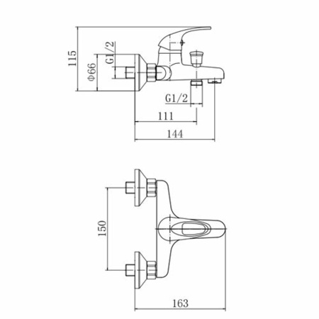 Смеситель для ванны FASHUN A3015, хром