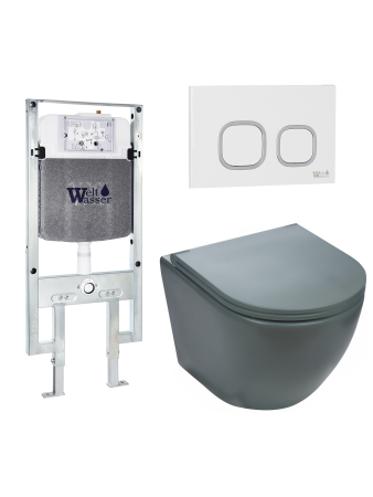 Комплект инсталляции с унитазом Weltwasser AMBERG 497 ST + MERZBACH 043 MT-GR + AMBERG RD-WT