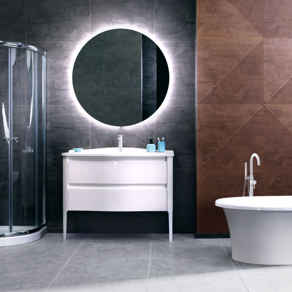 Тумба под умывальник Belux Анжело напольная 110-02, белый глянцевый