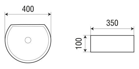 Раковина накладная WeltWasser WW ELBACH 3041 400х350х100