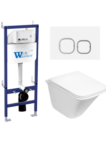 Комплект инсталляции с унитазом Weltwasser BAMBERG 460 + ROTBACH 004 GL-WT + BAMBERG WT