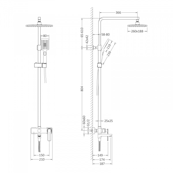 Душевая система Timo Torne SX-4320/17 золото матовое