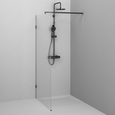 W94WI-100-F1-BTE Душевая перегородка AM.PM X-Joy 100x195, стекло прозр. 6 мм + покрытие, фурнитура черный