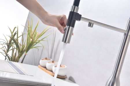 Смеситель для кухни Paulmark MAGNETO ONE Ma213188-BS, брашированная сталь