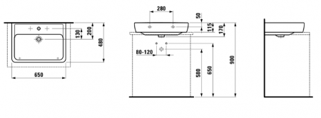 Умывальник Laufen Pro A 8179530001041 65x48x11