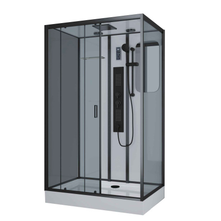 Душевая кабина Niagara Premium NG-6912-01GQL BLACK (120х80х210) низкий поддон(16 см),черный,стекло тонированное,5 мест