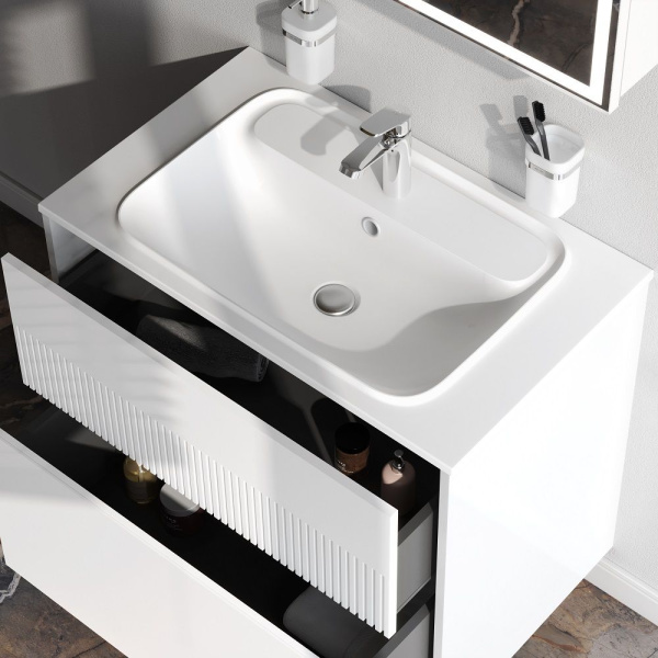 M8FFUX0802WM Func База под раковину AM.PM (push-to-open), 80 см, цвет белый матовый