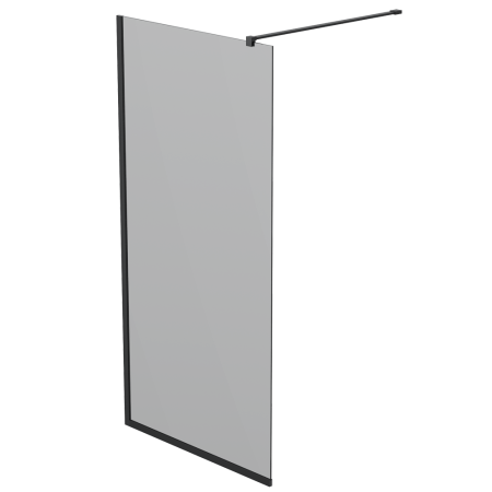 Душевая перегородка, ограждение Reflexion RX200100TBL-15 Walk in 200x100см, тонированное закаленное стекло 8мм, черный профиль
