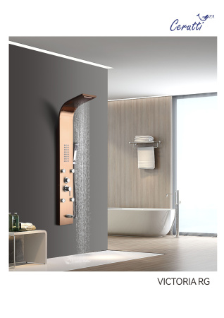 Панель VICTORIA RG душевая из нержавеющей стали с форсунками Ceruttispa CT9977, цвет розовое золото