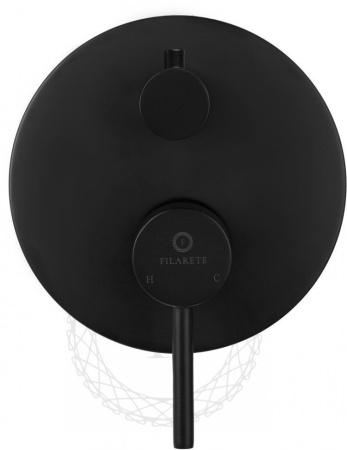 Душевая система скрытого монтажа FILARETE Roun FL1023 (Черный матовый)