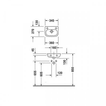 Раковина Duravit D-Code 07053600002