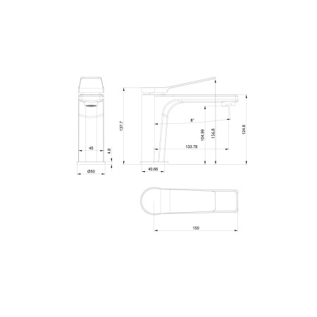 Смеситель для раковины WONZON & WOGHAND, Хром (WW-XH-012-CR)