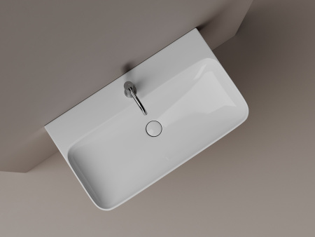 Умывальник Ceramicanova AURA с 1 отверстием для смесителя, без перелива 800*470*135мм, Белый, CN2006