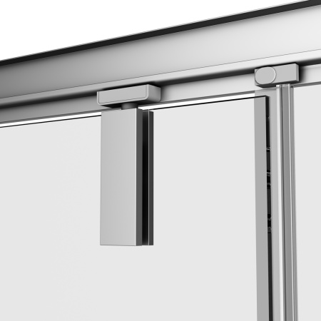 W90G-404-9090-MT Gem Душевое ограждение AM.PM квадрат, распашн дверь 90x90, мат хром, стекло прозрачное