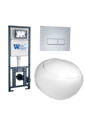Комплект инсталляции с унитазом Weltwasser MARBERG 410 + JECKENBACH 004 GL-WT + MAR 410 SE-CR
