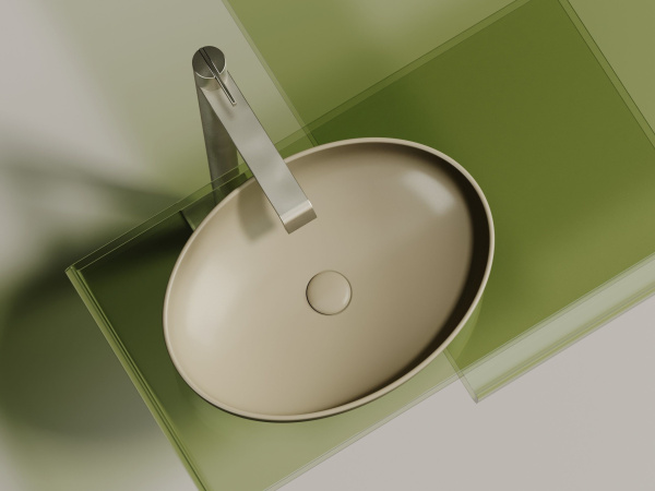 Умывальник чаша накладная овальная Ceramicanova Element 502*363*145мм, капучино матовый, CN6056MC