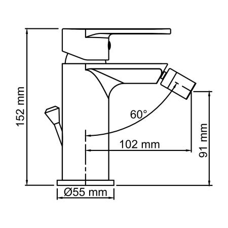 Смеситель для биде Wasserkraft Mindel 8506 с донным клапаном