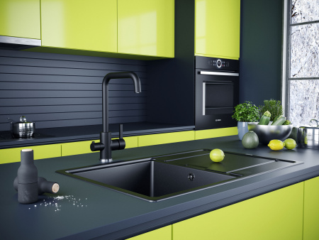 Смеситель для кухни Paulmark LOGAS Lo213021-401TB, антрацит полностью