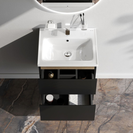 M85AFHX0552BM X-Joy База под раковину AM.PM, подвесная, 55 см, 2 ящика, черный матовый