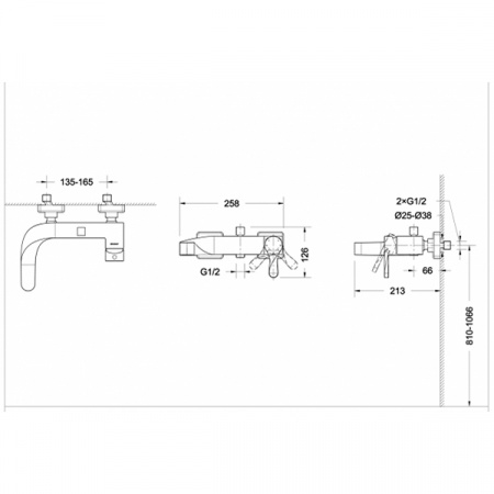 Смеситель для ванны Bravat F674108C-01