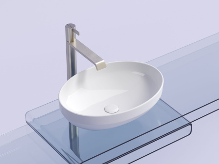 Умывальник чаша накладная овальная Ceramicanova Element 502*363*145мм, белый, CN6056