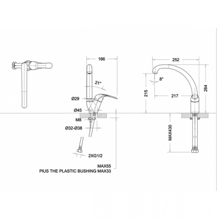 Смеситель для мойки Bravat Fit F7135188CP-1-RUS