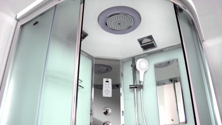 Душевая кабина Timo Comfort T-8809 Fabric Glass  90*90*220+турецкая баня хамам+стульчик прозрачный