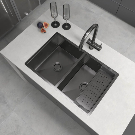 Кухонная мойка Reflexion Garda RX2170BL оружейная сталь