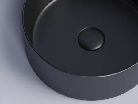 Умывальник чаша накладная круглая Ceramicanova Element 358*358*137мм, Черный матовый, CN6032MB