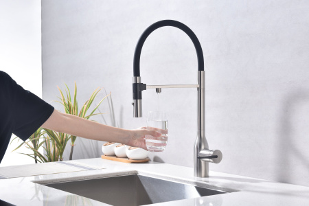 Смеситель для кухни Paulmark MAGNETO ONE Ma213188-BS, брашированная сталь